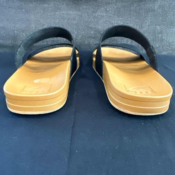 REEF Cushion Vista Slip-On Women's Open Toe Flat Sandals Tan and Black US 7 - Picture 10 of 11